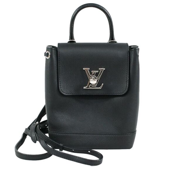 Louis Vuitton Lockme Backpack Mini Rucksack Leather Black Noir - Picture 1 of 12